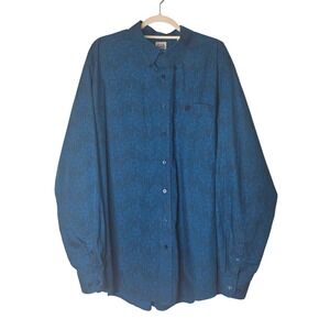 Cinch Mens XL Blue Paisley Button Down Western Cowboy Shirt Long Sleeve Logo‎